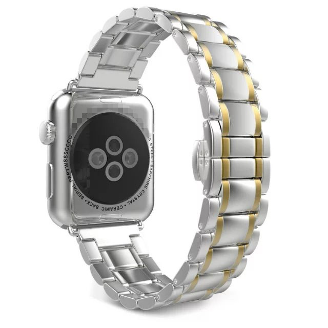 CBIW307 Bransoletka z metalową linką iWatch z podwójnym zapięciem motylkowym