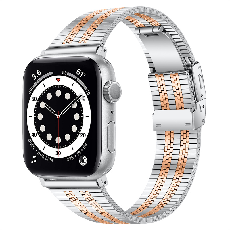 CBIW417-5 새로운 디자인 접이식 걸쇠 스테인리스 스틸 시계 스트랩 Apple Watch Ultra 49mm 시리즈 8 7 6 5 4 3