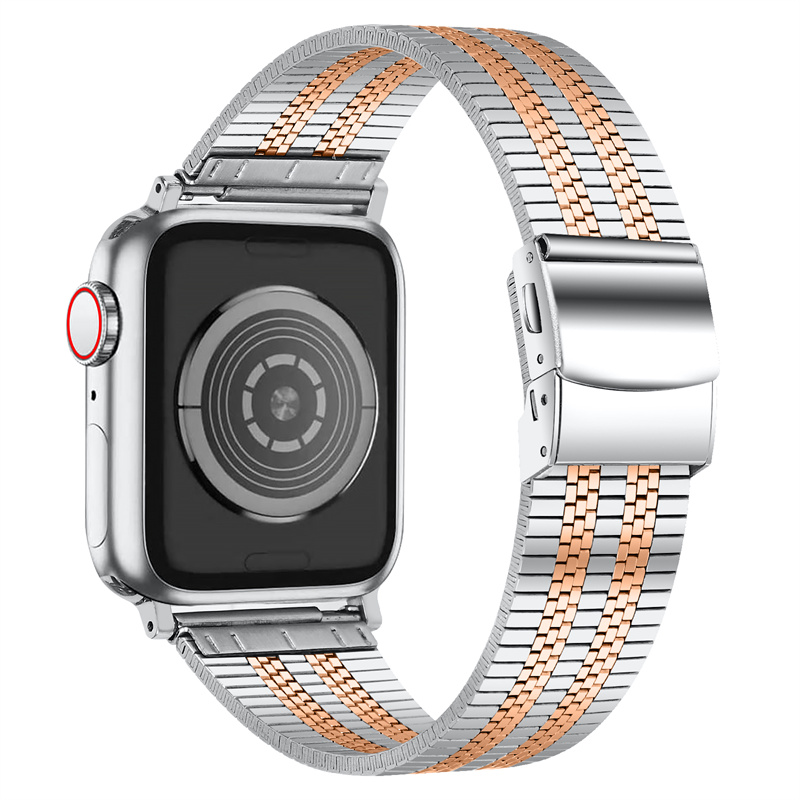 CBIW417-5 새로운 디자인 접이식 걸쇠 스테인리스 스틸 시계 스트랩 Apple Watch Ultra 49mm 시리즈 8 7 6 5 4 3