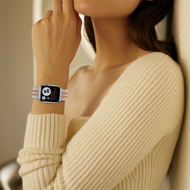 CBIW417-5 새로운 디자인 접이식 걸쇠 스테인리스 스틸 시계 스트랩 Apple Watch Ultra 49mm 시리즈 8 7 6 5 4 3