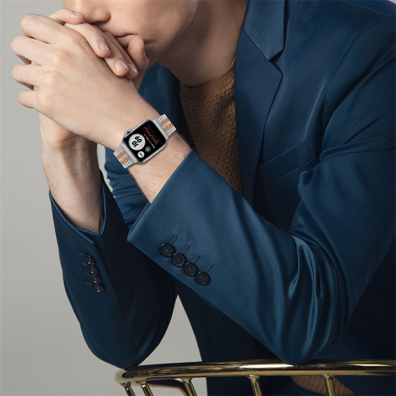 CBIW417-5 새로운 디자인 접이식 걸쇠 스테인리스 스틸 시계 스트랩 Apple Watch Ultra 49mm 시리즈 8 7 6 5 4 3