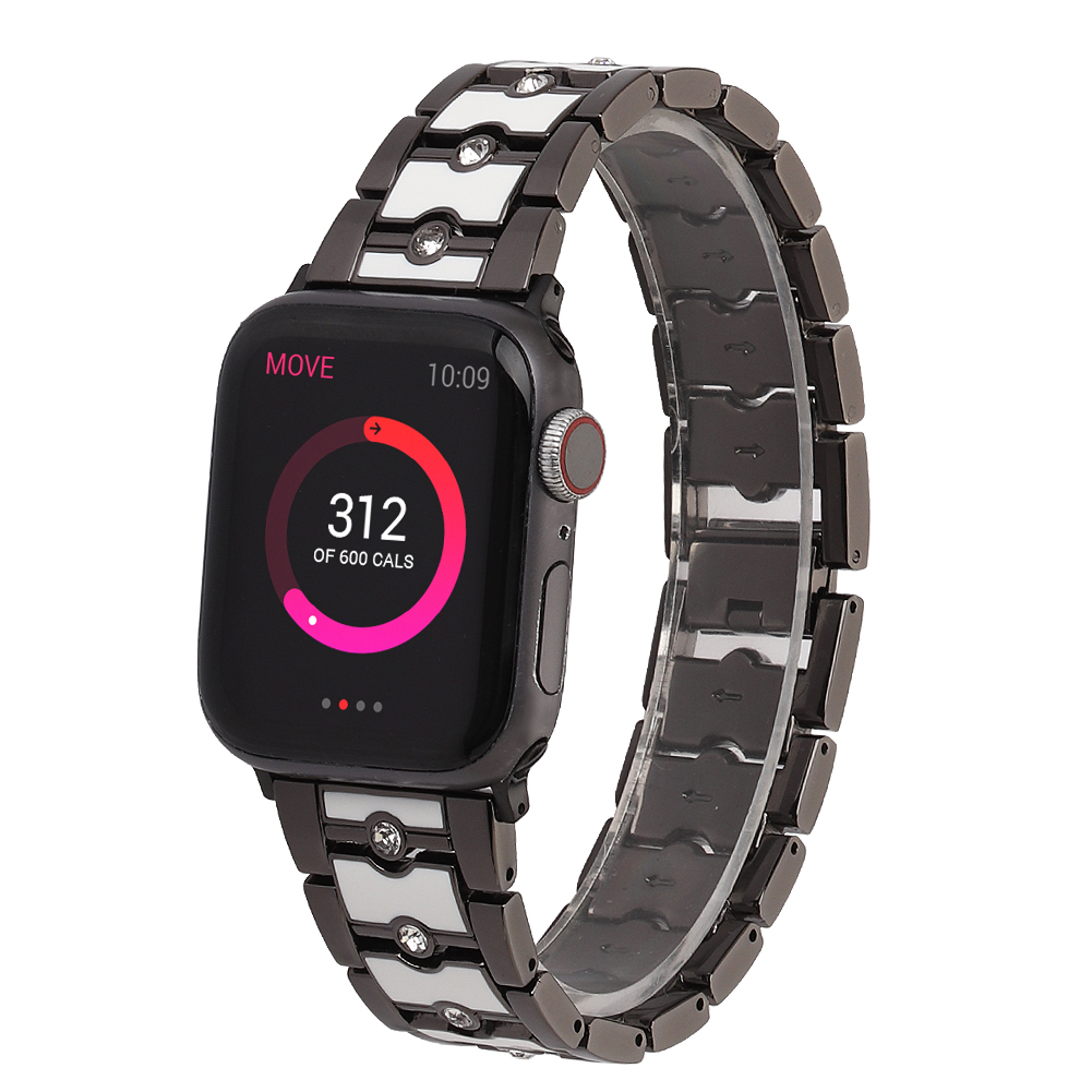 CBIW460 Apple Watch를위한 듀얼 컬러 합금 금속 시계 스트랩 38/40/41mm 42/44/45/49mm