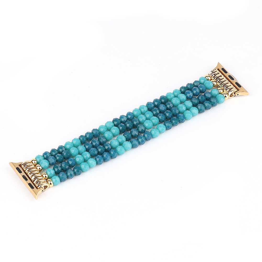 CBIW471 Banda de reloj de correa de correa con cuentas de cristal para Apple Iwatch Series 7/6/5/4/3/2 SE