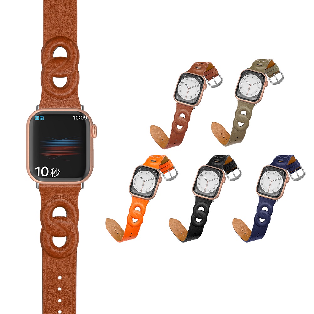CBIW483 Luxe ontwerp lederen horlogeband voor Apple Horloge 44mm 40mm 41mm 45mm 38mm 42mm