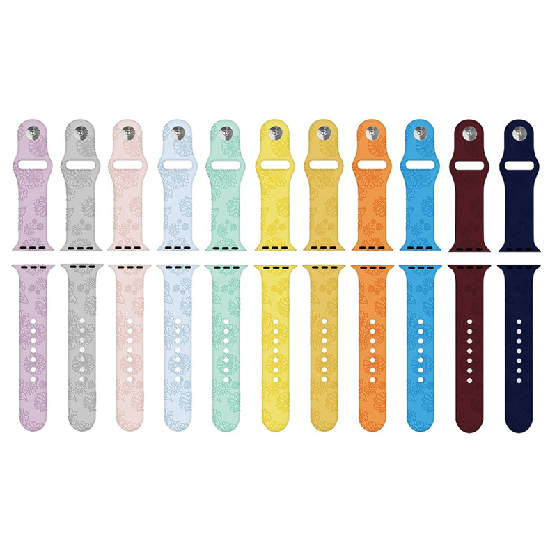 CBIW488 Moda Desen Baskı Apple Watch Band Askı Serisi için Silikon İzle Bantları 7 6 5 4 3 2 1 SE