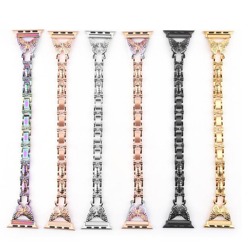 CBIW505 Correa de pulsera de enlace de metal para Apple Watch Band Series 7 SE 6 5 4 3