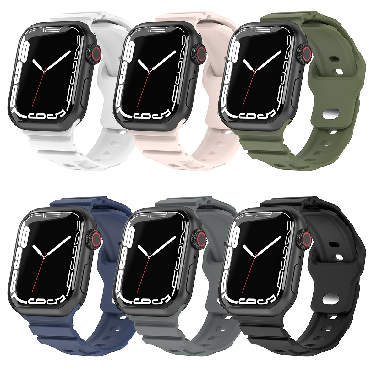 CBIW531 Silikon Spor Saati Apple Iwatch Serisi 8/7/6/5/4/3/SE/Ultra 49/45/44/42mm 41/40/38mm için