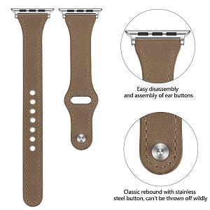 CBIW56 Slim Genuine Leather Watch Band FOr Apple Watch