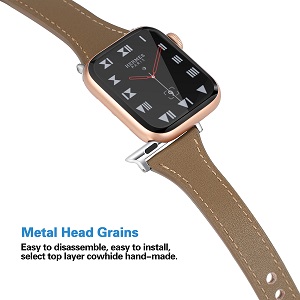 CBIW56 Slim Genuine Leather Watch Band FOr Apple Watch