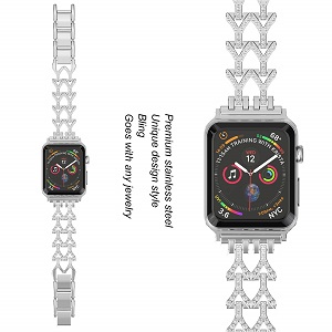 CBIW74 Nouveau Design Bling Bande De Montre En Métal Pour Apple Watch
