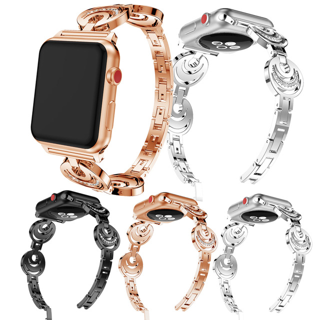 CBIW902 Fashion Women Sun Moon Crystal Bransoletka Band Strap do Apple Watch