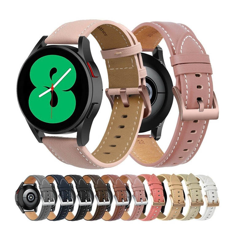 CBSW3-01 20 مم حزام من الجلد الساقية ل Samsung Galaxy Watch 4 3 نشط 46 مم 42 مم 44 مم 40 مم 41 مم 45 ملم