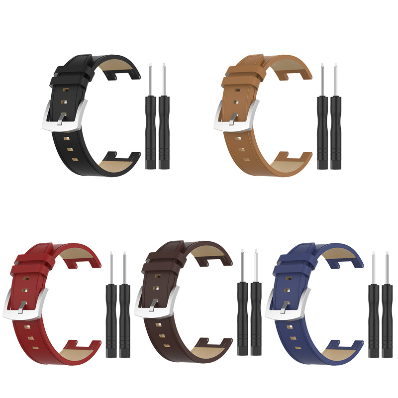 CBTR01 Huami Amazfit T-Rex Pro A1918 Akıllı İzle için PU Deri İzle Kayışı