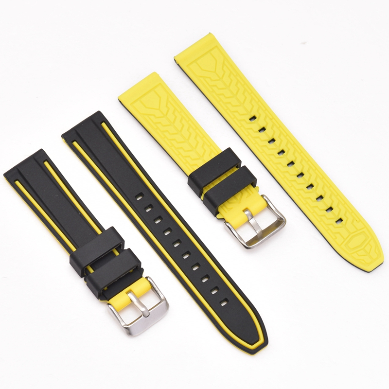 CBUS07 20mm 22mm 24mm 26mmダブルカラーシリコン時計バンド