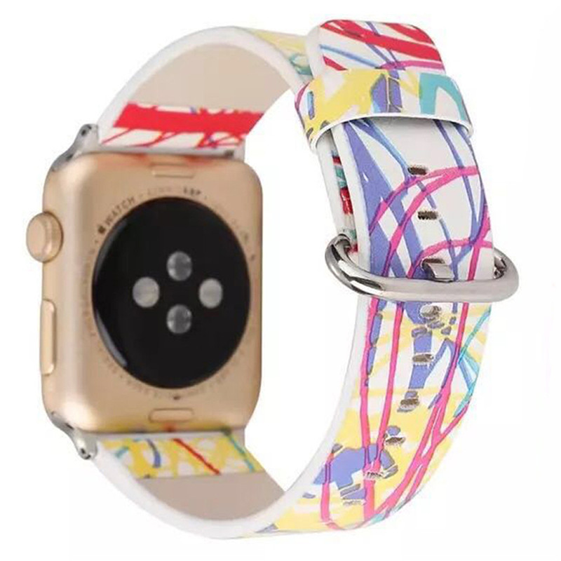 CBWB60 banda de reloj de cuero genuino impresa