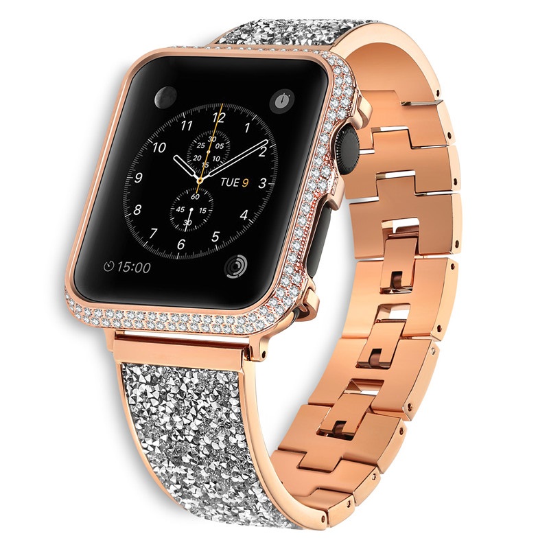 CBWB70 Trendybay Bling Jewelry  Rhinestone Stainless Steel Strap For Apple Watch 4 3 2 1