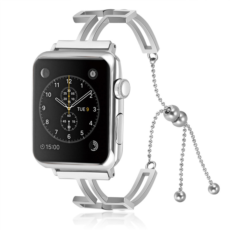 CBWB72 Trendybay sieraden klassieke hanger kwast roestvrij stalen armband voor iWatch serie 4/3 / 2/1