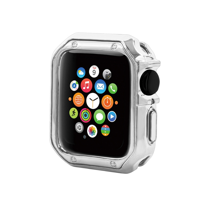 CBWC17 TrendyBay Electroplating Soft TPU Funda protectora para la serie de Apple Watch Series 7 45mm 41mm cubierta