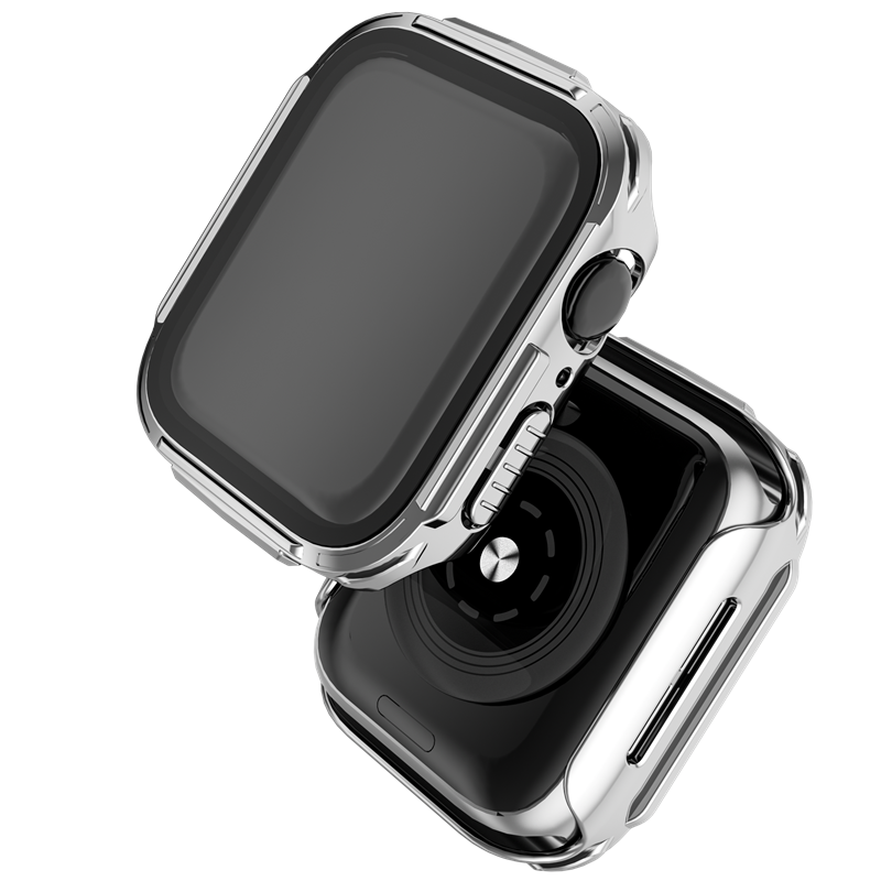 CBWC26 PC Glass Cover With Screen Protector For Apple Watch Case 40mm 44mm 41mm 45mm