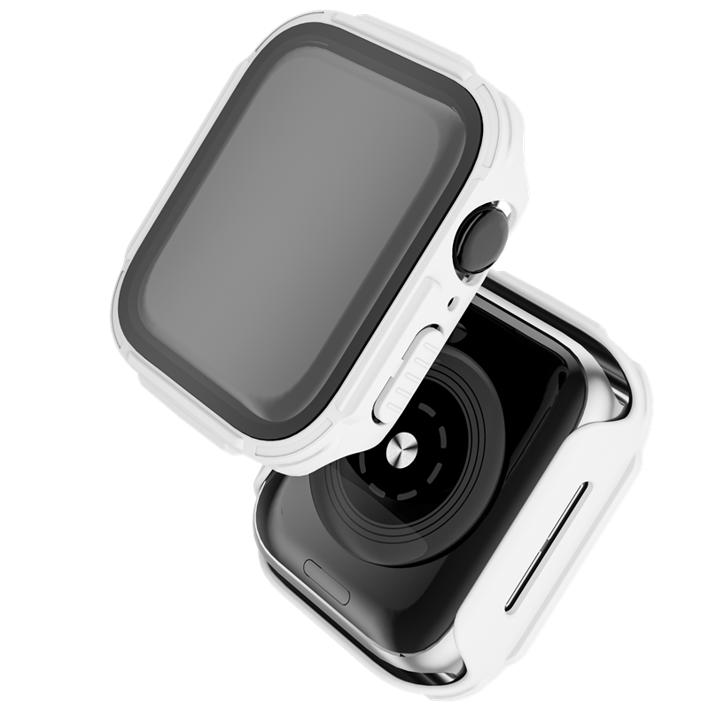 CBWC26 PC Glass Cover With Screen Protector For Apple Watch Case 40mm 44mm 41mm 45mm