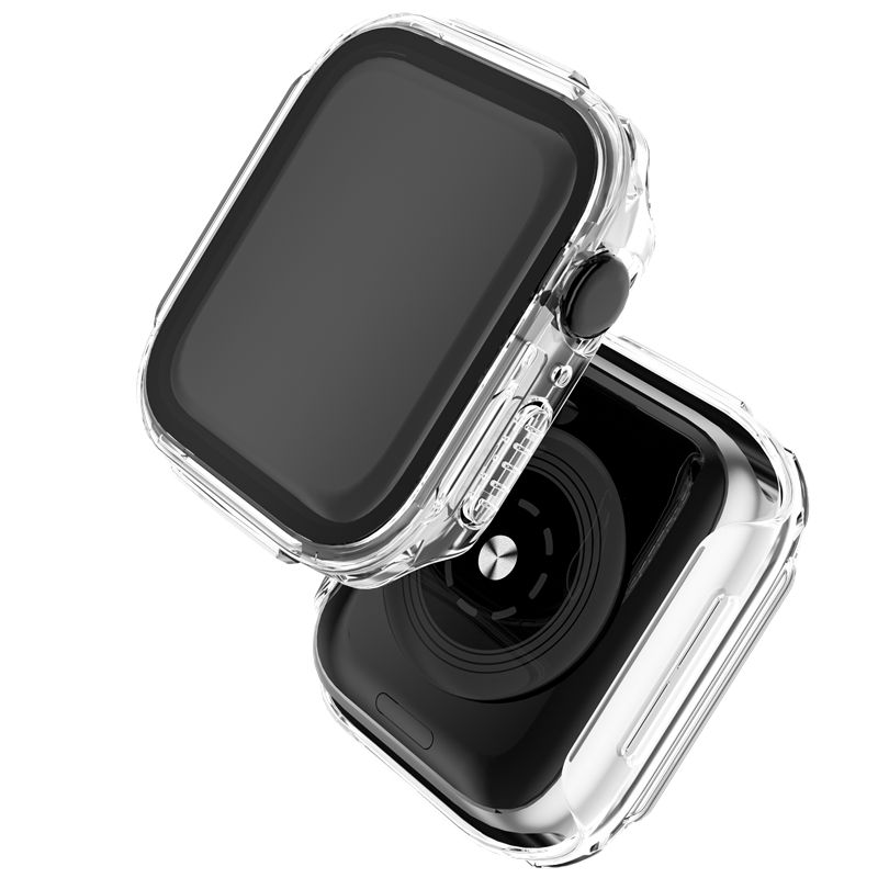 CBWC26 PC Glass Cover With Screen Protector For Apple Watch Case 40mm 44mm 41mm 45mm