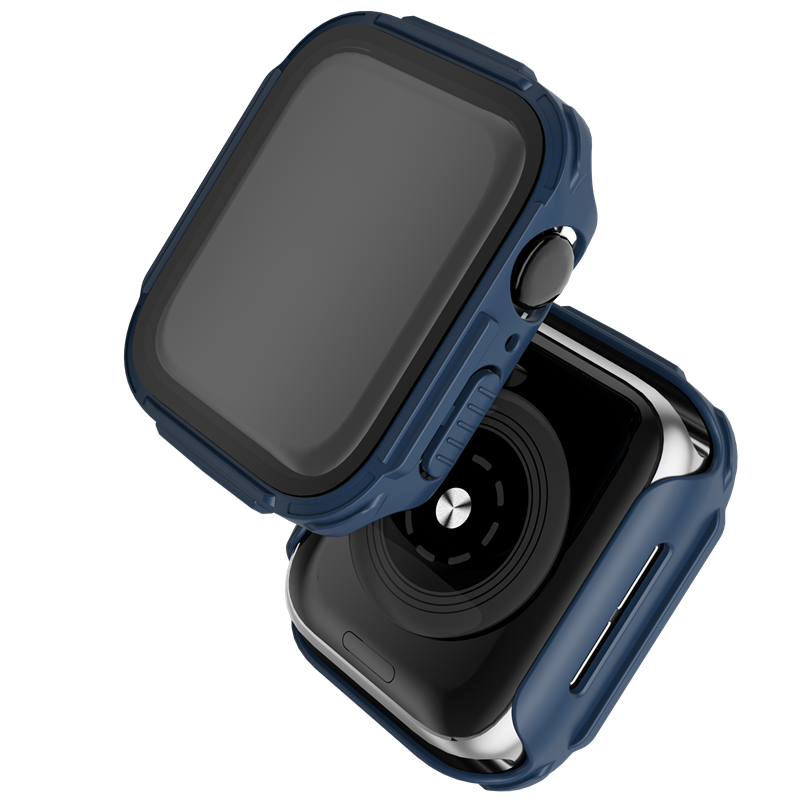 CBWC26 PC Glass Cover With Screen Protector For Apple Watch Case 40mm 44mm 41mm 45mm