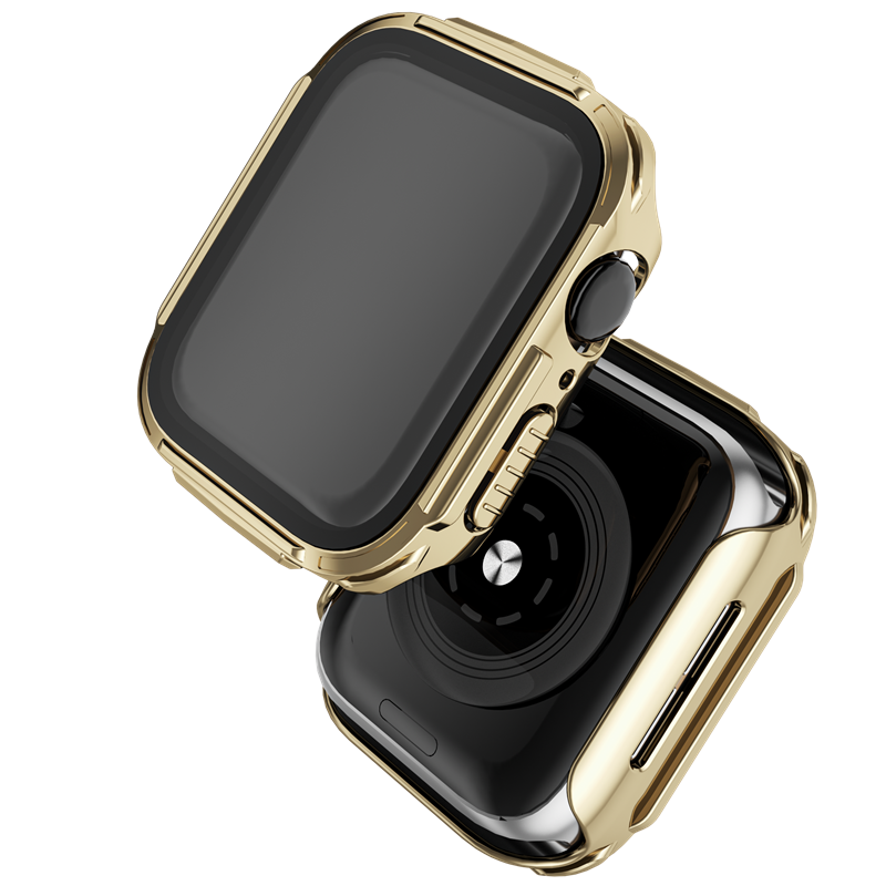 CBWC26 PC Glass Cover With Screen Protector For Apple Watch Case 40mm 44mm 41mm 45mm