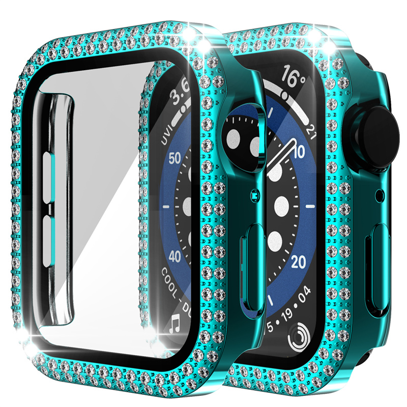 CBWC27 Diamond PC Bumper Protector Protector Case para Apple Watch 38 mm 41 mm 42 mm 44 mm 45 mm