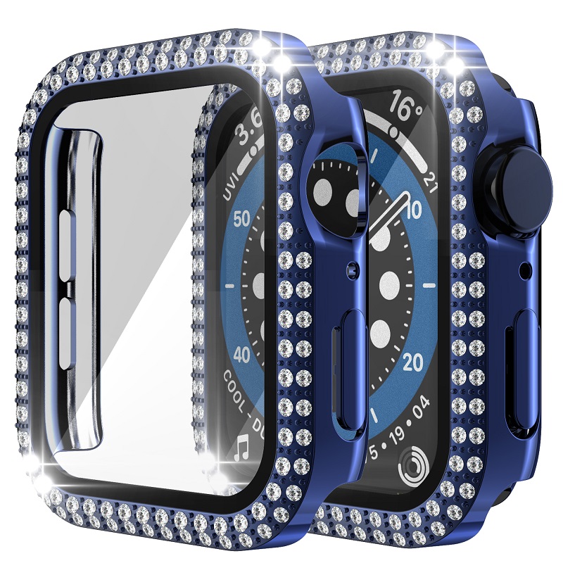 CBWC27 Case de diamantes de lujo para Apple Watch Series 8 7 41 mm 45 mm