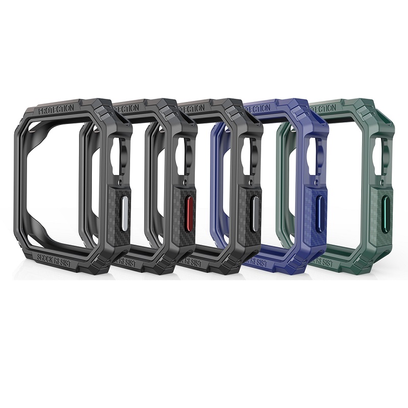 CBWC29 Patrón de fibra de carbono TPU Smart Watch Casos protectoras de protección para Apple Watch Series 8 45 mm 41 mm
