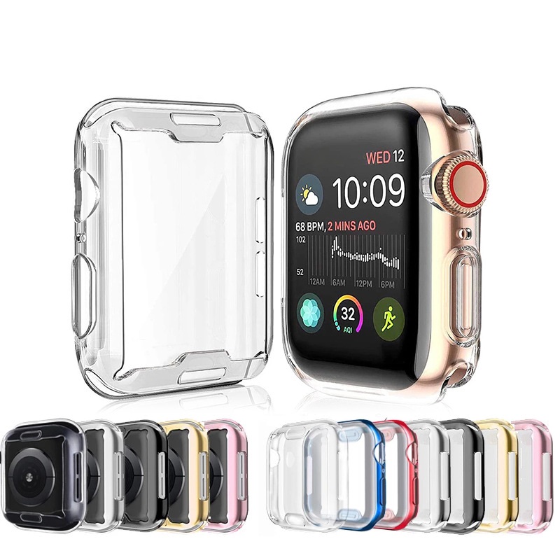 CBWC7 Soft Clear TPU Pantalla protector de pantalla Funda protectora para Apple Watch Series 6 5 4 3 SE Funda