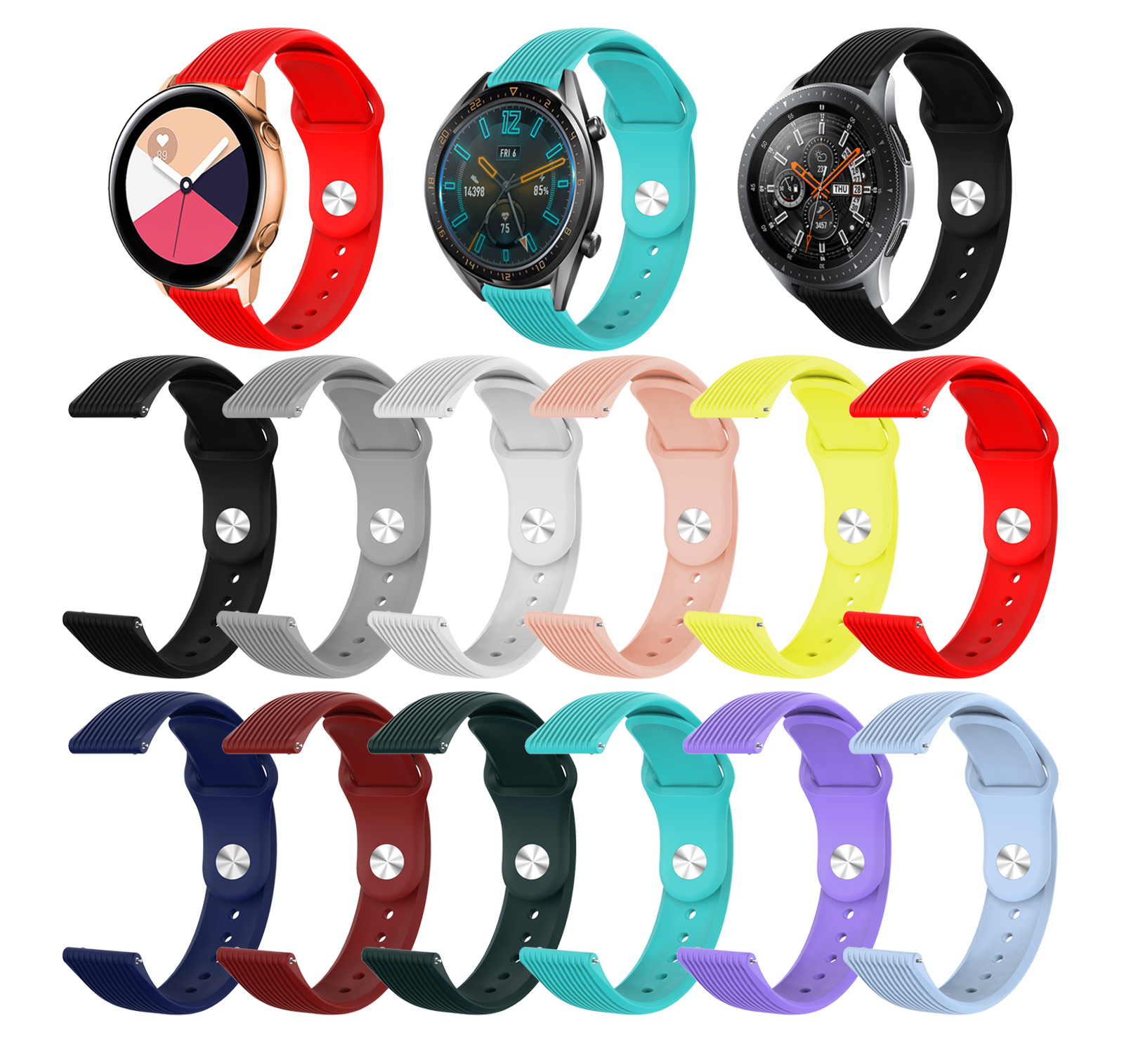 CBWT05 Фабрика Оптовая 20 мм 22 мм Водостойкий Спортивный Резина Силиконовые Часы Ремень