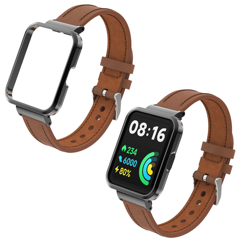 Xiaomi Mi Redmi Watch 2 Lite를위한 CBXM-W06 송아지 가죽 시계 밴드