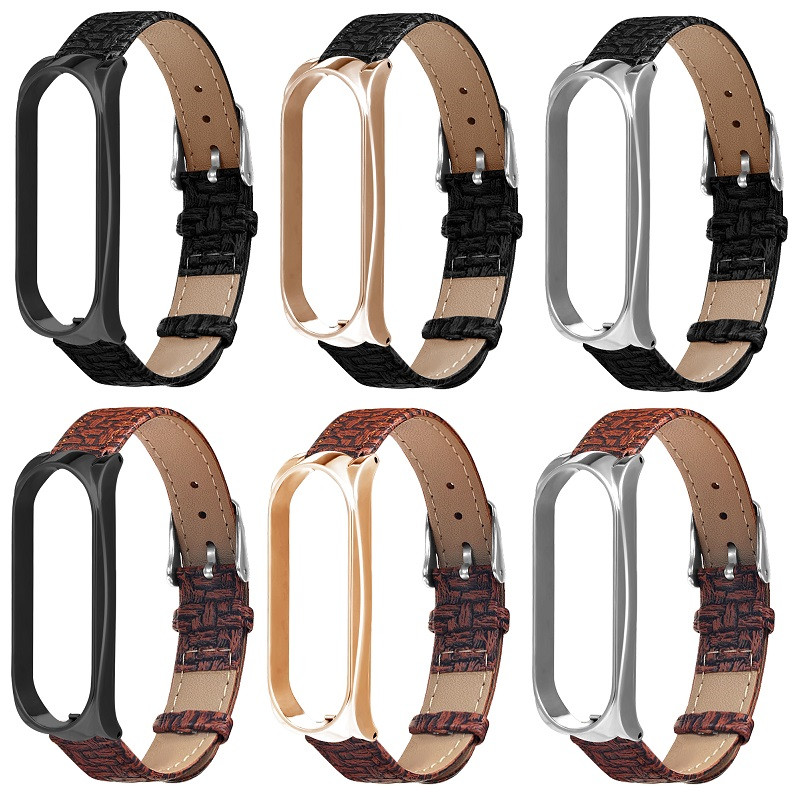 CBXM01 Dragonne en cuir à motif tissé Trendybay pour Xiaomi Mi Band 3