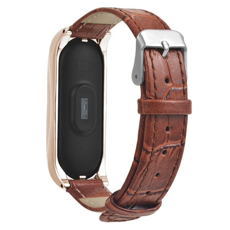 CBXM03 Trendybay Bamboo Pattern Leather Strap For Xiaomi Mi Band 3 Bracelet