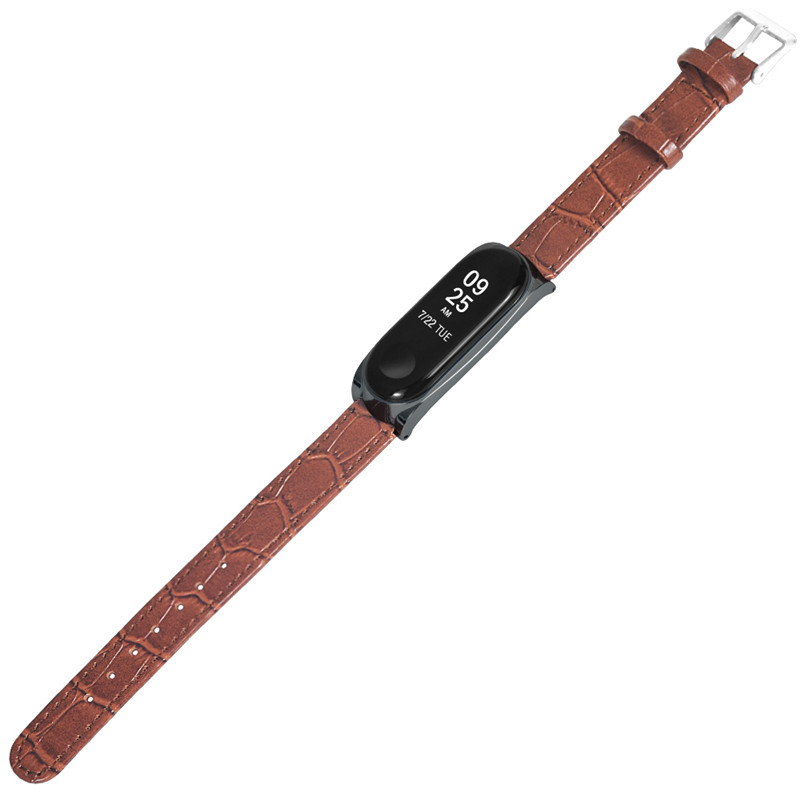 CBXM03 Trendybay Bamboo Pattern Leather Strap For Xiaomi Mi Band 3 Bracelet