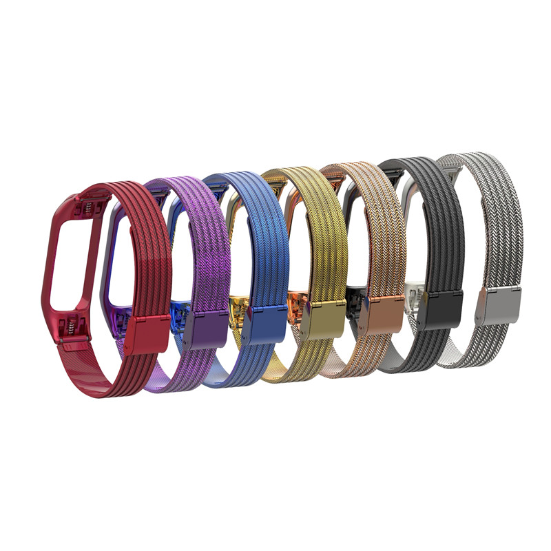 CBXM306 Wave Design Stainless Steel Replacement Strap For Xiaomi Mi Band 3