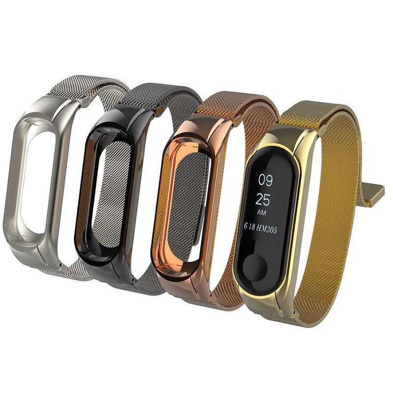 CBXM308 Xiaomi Band 3 Magnetic Closure Milanese Loop Stainless Steel Replacement Strap