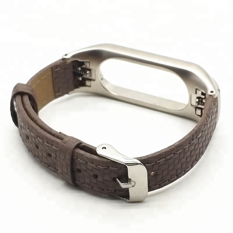 CBXM326 Correa trenzada de cuero genuino para Xiaomi Mi Band 3