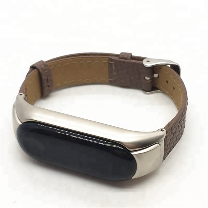 CBXM326 Correa trenzada de cuero genuino para Xiaomi Mi Band 3
