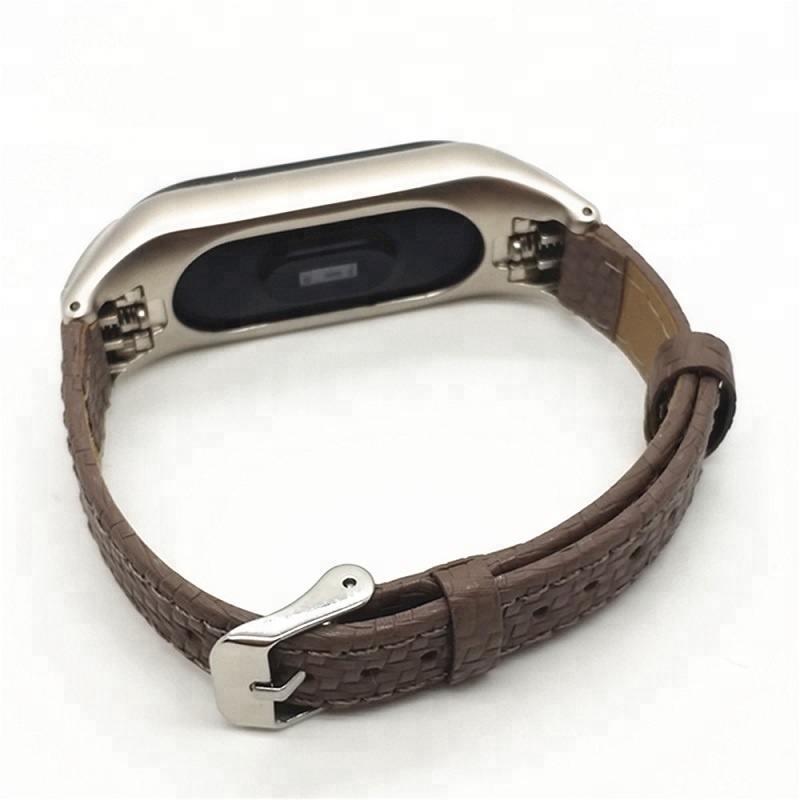 CBXM326 Correa trenzada de cuero genuino para Xiaomi Mi Band 3