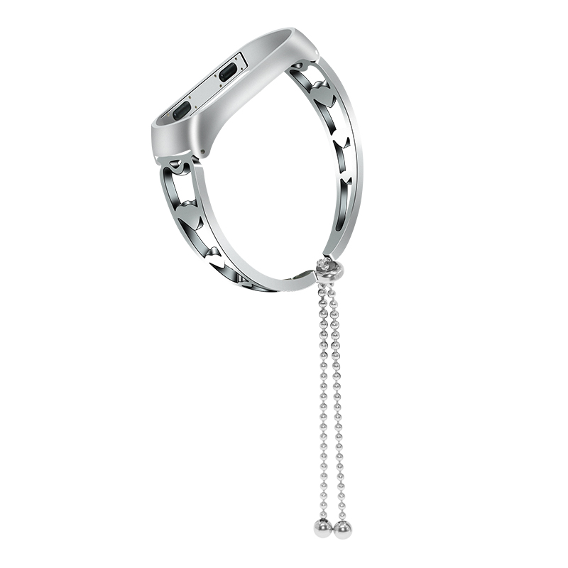 CBXM340 Hollow Out Design Stainless Steel Wrist Strap For Xiaomi Mi Band 3 2 With Pendant Tassel