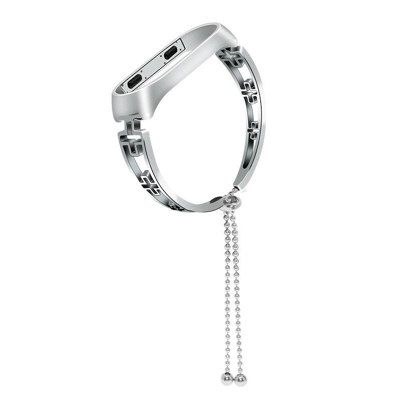CBXM340 Hollow Out Design Stainless Steel Wrist Strap For Xiaomi Mi Band 3 2 With Pendant Tassel