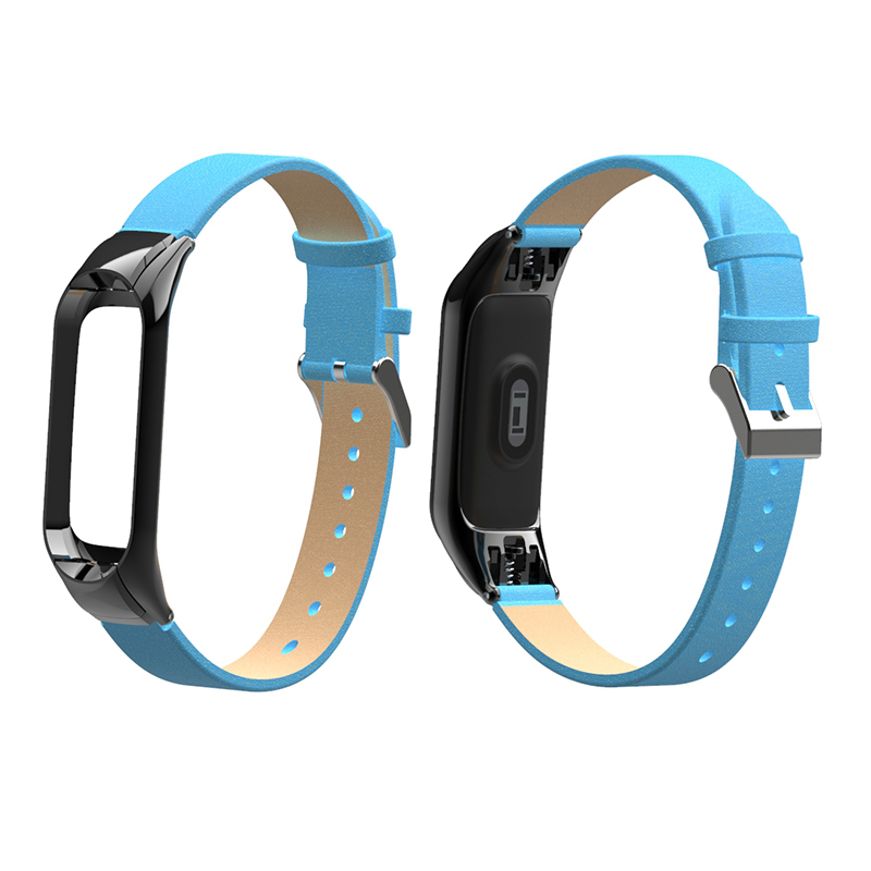 CBXM342 Nouvelle boucle en métal sangle en cuir mince colorée pour Xiaomi Mi Band 3