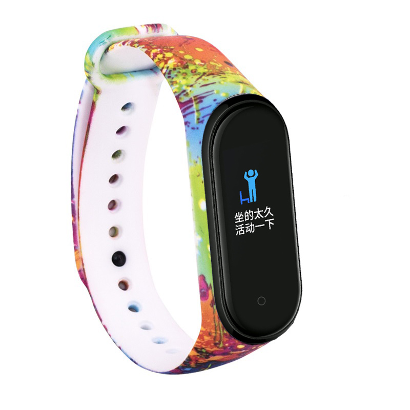 CBXM409 Custom Printed Soft Rubber Watch Band For Xiaomi Mi Band 4 Strap