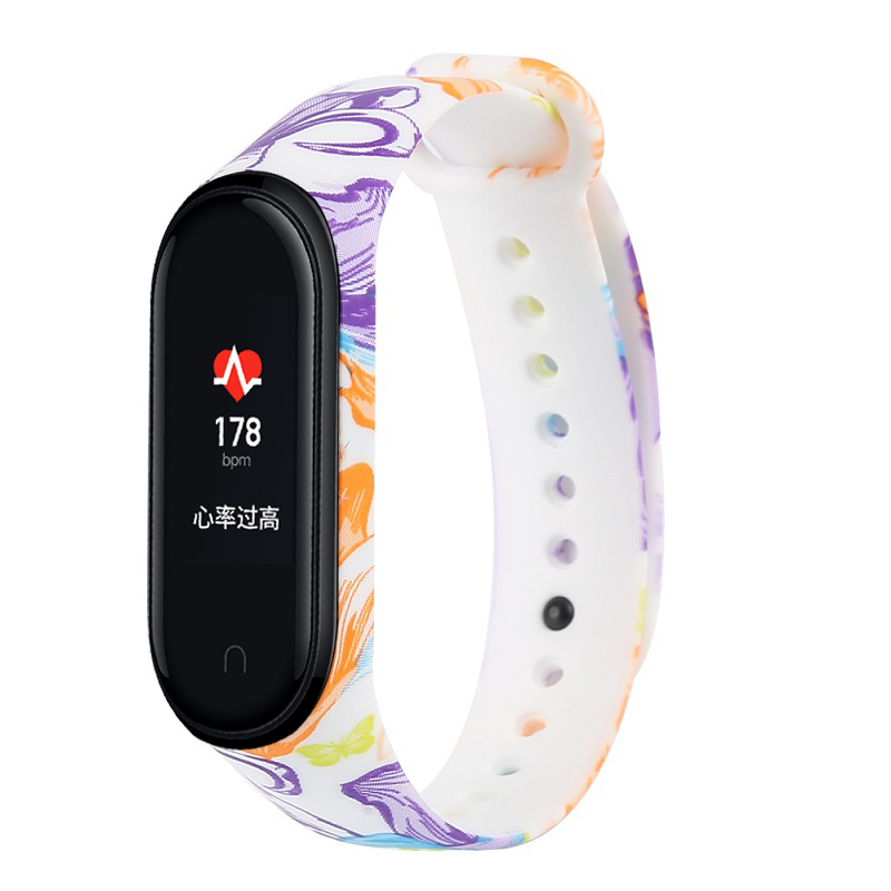 CBXM409 Custom Printed Soft Rubber Watch Band For Xiaomi Mi Band 4 Strap
