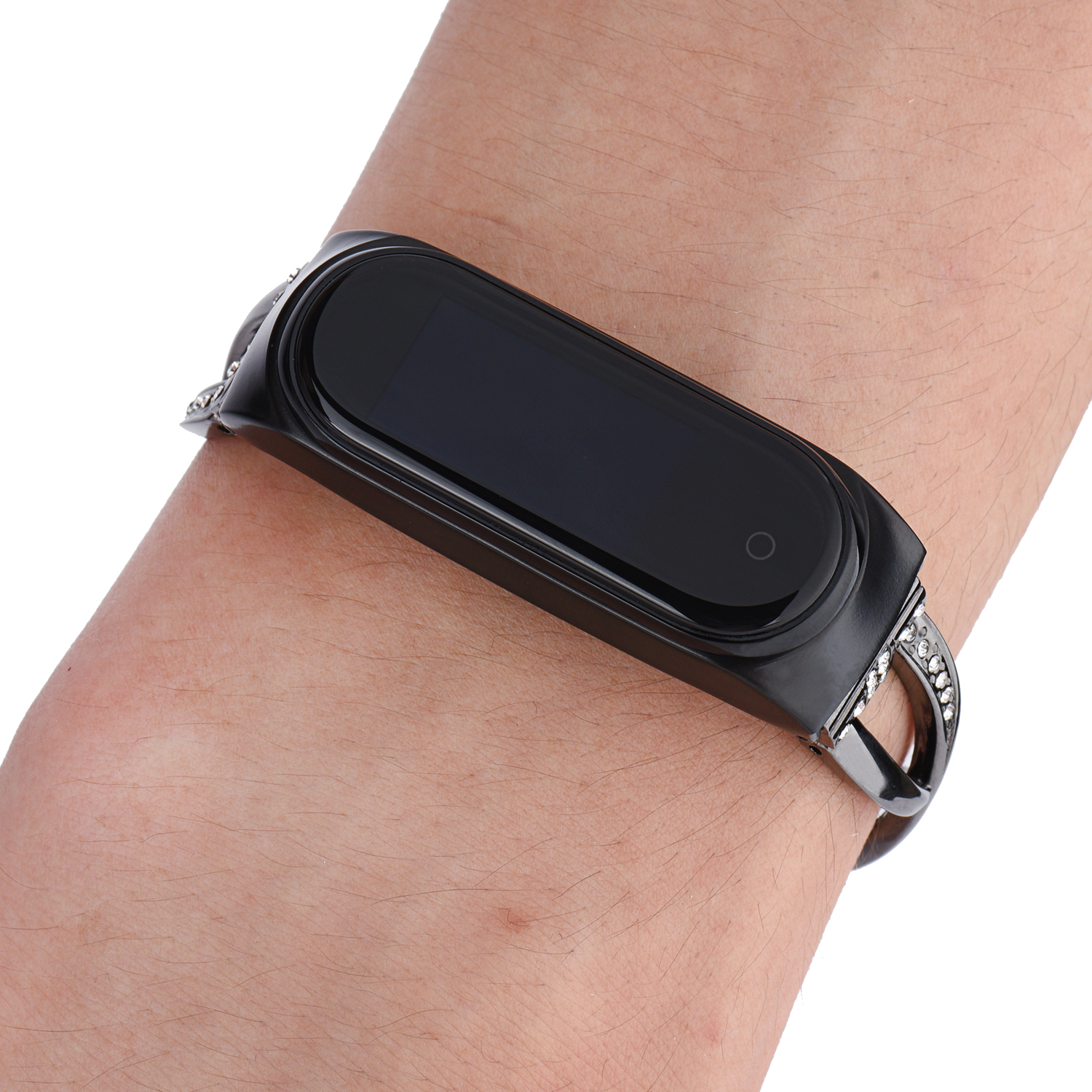 CBXM417 metalen horlogeband voor Xiaomi Mi Band 4 set met strass