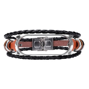 CBXM453 Fashion Leather Beading Bracelet Watch Strap For Xiaomi Mi Band 3/4