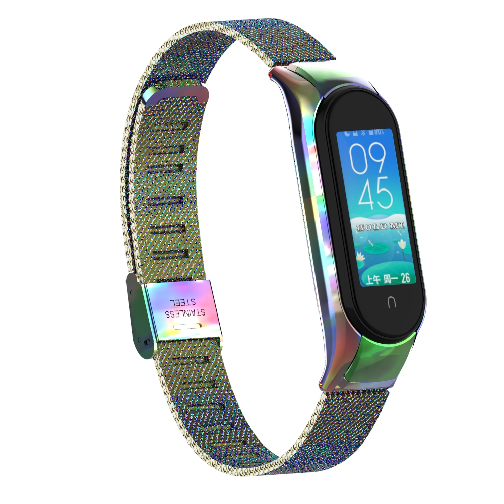 CBXM510 شبكة ميلانيز الفولاذ المقاوم للصدأ حزام الفرقة ل xiaomi band 6/5 سوار