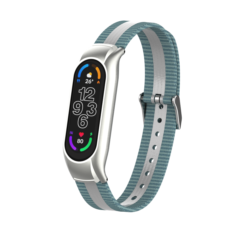 CBXM7-13 Reflektierende Tarnung Denim Fabric Canvas Watch Band-Gurt für Xiaomi Mi Band 7 6 5